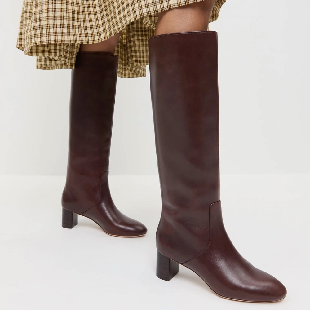 NWT LOEFFLER RANDALL Gia Espresso Leather Tall Boot